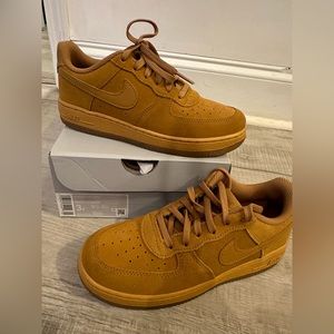 Kids Suede Wheat Nike Air Force Ones sz 3